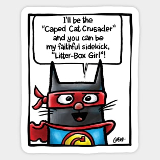 The Caped Cat Crusader Sticker